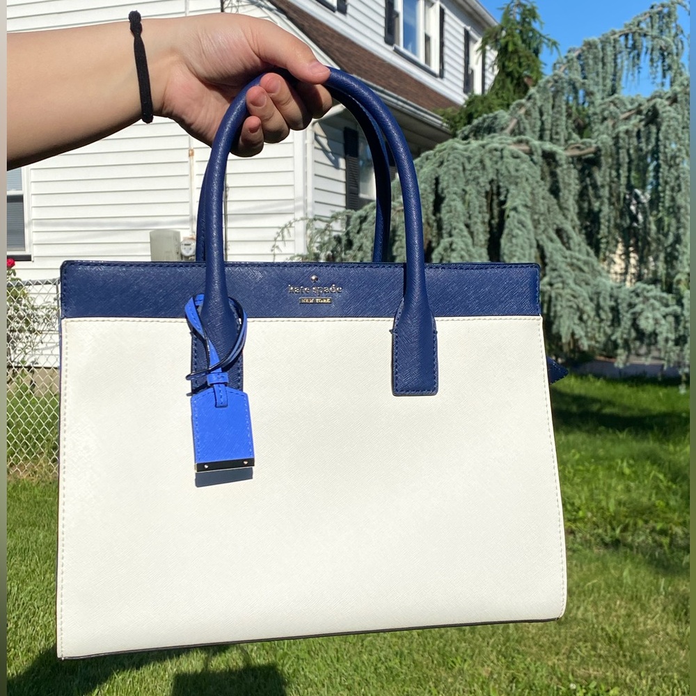 Kate Spade Candace Street Satchel in Blue and White